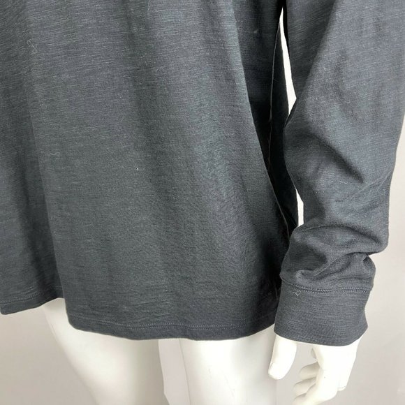 Vince Long Sleeve Henley Tee‎ Shirt Cotton Crew Neck Stretch Top Black Mens XXL - Picture 8 of 12